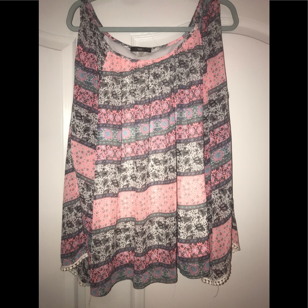 Pretty plus size cold shoulder blouse